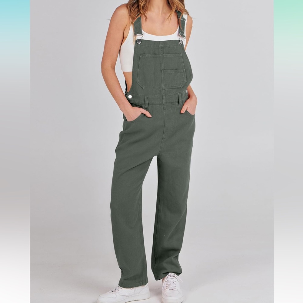 Green Denim Overalls